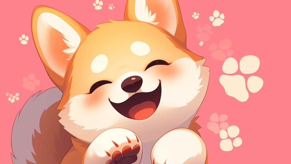 柴犬小狗开心的笑容桌面壁纸-奈落语
