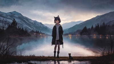 Catgirl 动漫女孩 猫-奈落语