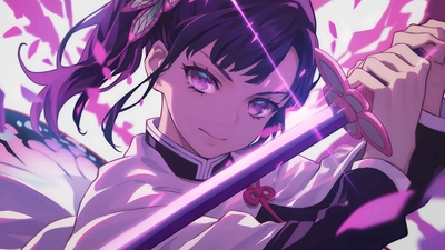 KANAO TSUYURI 鬼灭之刃 紫剑 桌面壁纸-奈落语