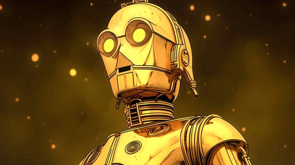 星球大战 C-3PO 黄色桌面壁纸-奈落语
