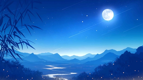 星夜山桌面壁纸-奈落语