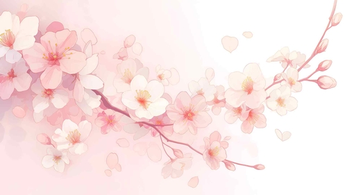 美丽的樱花春天桌面壁纸-奈落语