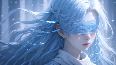 《仙剑问情女神》蒙眼美女 画师 炼丹 高清无水印原图桌面壁纸-奈落语