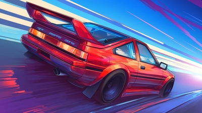 丰田 AE86 极速漂移桌面壁纸-奈落语