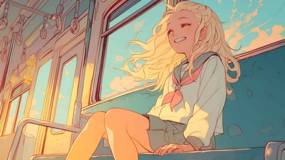 动漫女孩美学背景桌面壁纸-奈落语