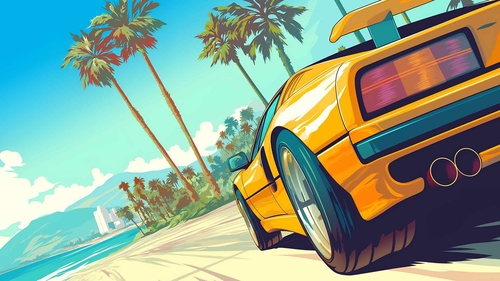 GTA 复古棕榈滩壁纸-奈落语