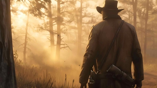 RDR 2 亚瑟在米色森林桌面壁纸-奈落语