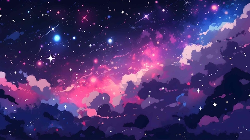美丽的星空绘制桌面壁纸-奈落语