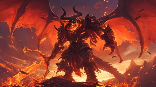 魔兽争霸火焰恶魔桌面壁纸-奈落语