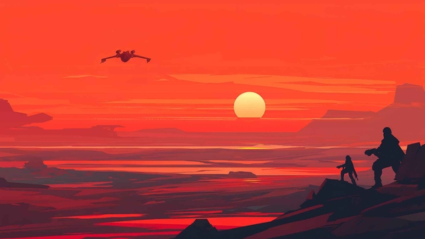 星球大战日落 X-WING 桌面壁纸-奈落语
