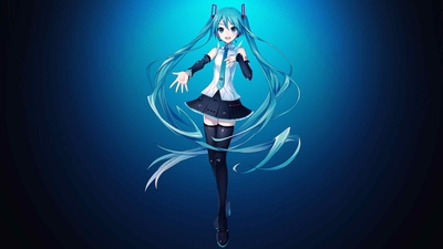 初音未来 深蓝色 壁纸-奈落语