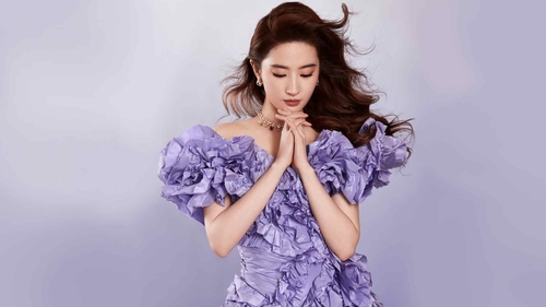 刘亦菲 紫色礼服裙子 唯美 4k美女壁纸-奈落语