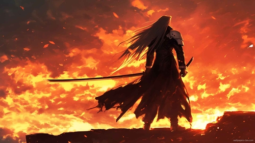 SEPHIROTH 最终幻想 日落 PC 壁纸-奈落语