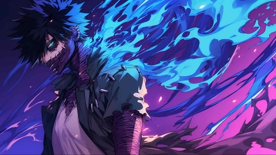 MHA DABI 酷紫色动漫桌面壁纸-奈落语