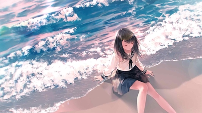 动漫女孩穿着校服 4k-奈落语