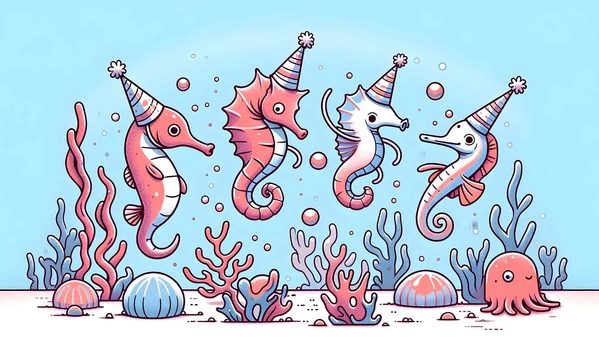 生日派对海马桌面壁纸-奈落语