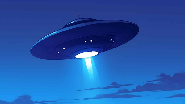 UFO夜晚蓝光桌面壁纸-奈落语
