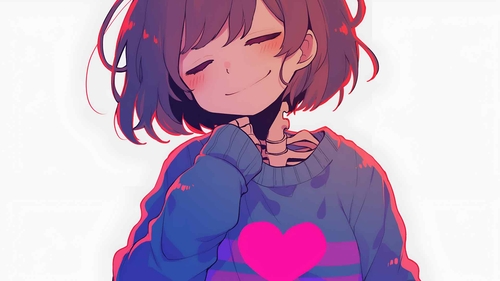 Undertale 中 Frisk 的可爱桌面壁纸-奈落语