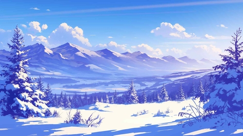 冬季雪景桌面壁纸-奈落语