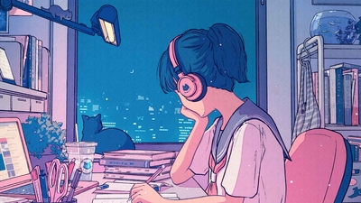 洛菲 动漫学校 女孩 数字艺术 4K壁纸-奈落语