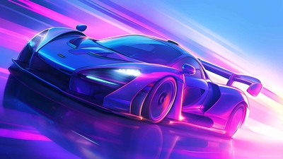 迈凯伦 F1 霓虹赛车桌面壁纸-奈落语