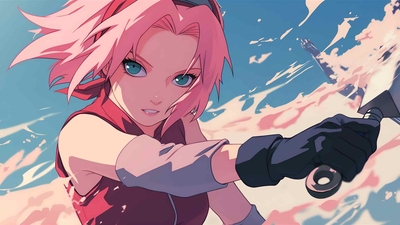 SAKURA NARUTO 战斗准备桌面壁纸-奈落语