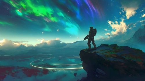 士官长北极光科幻桌面壁纸-奈落语