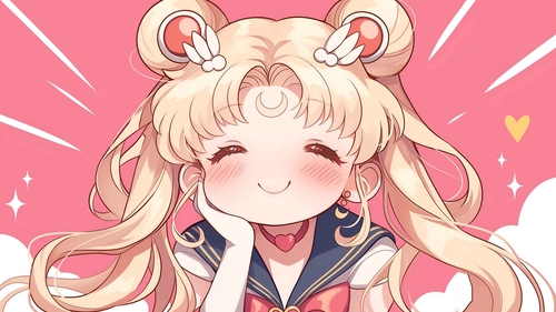 美少女战士可爱 CHIBI 粉色 桌面壁纸-奈落语