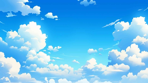 蓝色天空浮云宁静桌面壁纸-奈落语