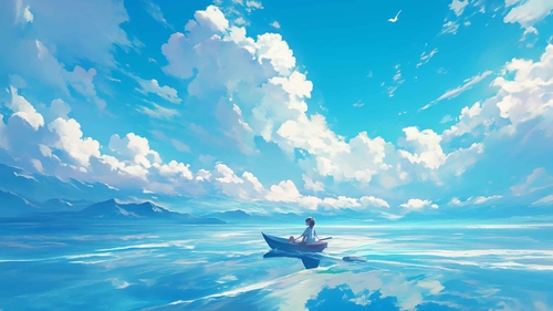 梦幻云景宁静水域桌面壁纸-奈落语