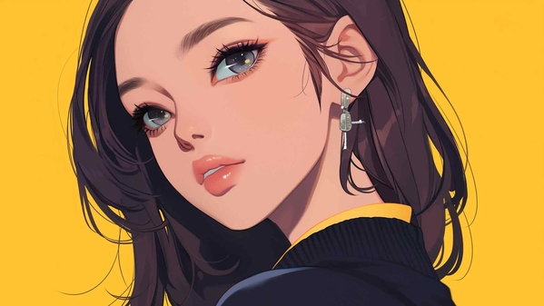 美丽的黄色女孩壁纸-奈落语