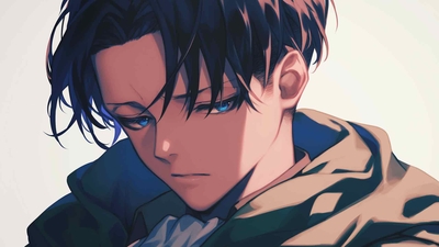 AOT 悲伤莱维·阿克曼白色桌面壁纸-奈落语