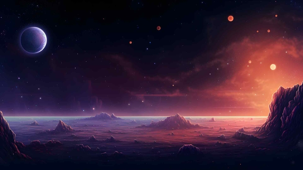 荒凉星球桌面壁纸的太空景观-奈落语
