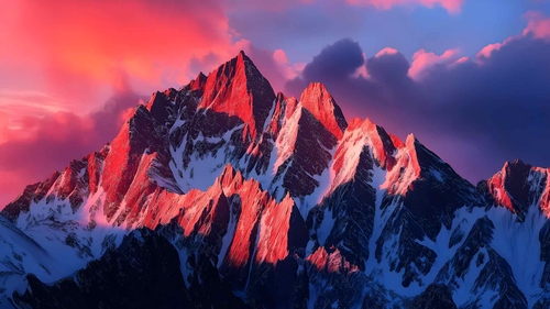 MACOS 红色山峰桌面壁纸-奈落语