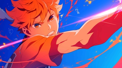 HAIKYUU 美学 HINATA 蓝色桌面壁纸-奈落语