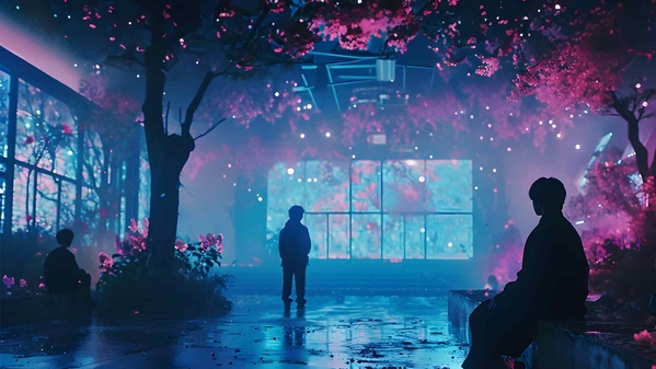 BTS 神秘蓝色美学桌面壁纸-奈落语