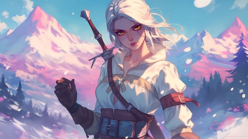 巫师 4 CIRI 在山中风景壁纸 4K-奈落语