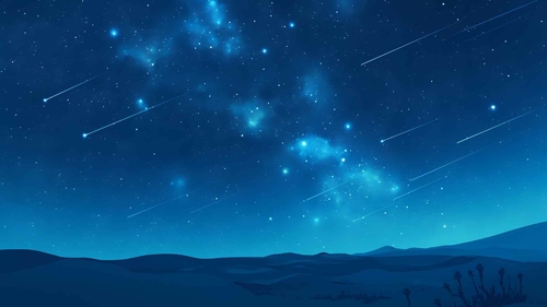 动漫星夜沙漠场景桌面壁纸-奈落语