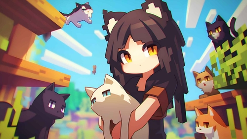 APHMAU 被猫咪包围桌面壁纸-奈落语