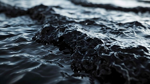 黑色波浪水桌面壁纸-奈落语