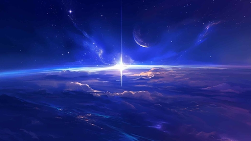 地球上空的太空日出桌面壁纸-奈落语