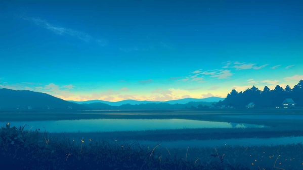 暮光宁静村风景桌面壁纸-奈落语