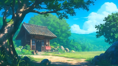 吉卜力乡村小屋桌面壁纸-奈落语