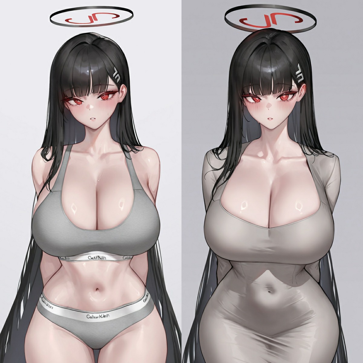 二次元女神两款性感造型对比