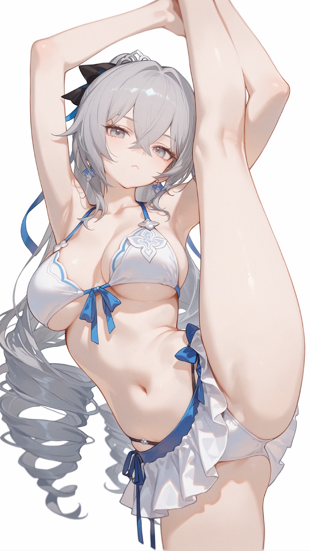 银发美少女的夏日泳装造型太绝了