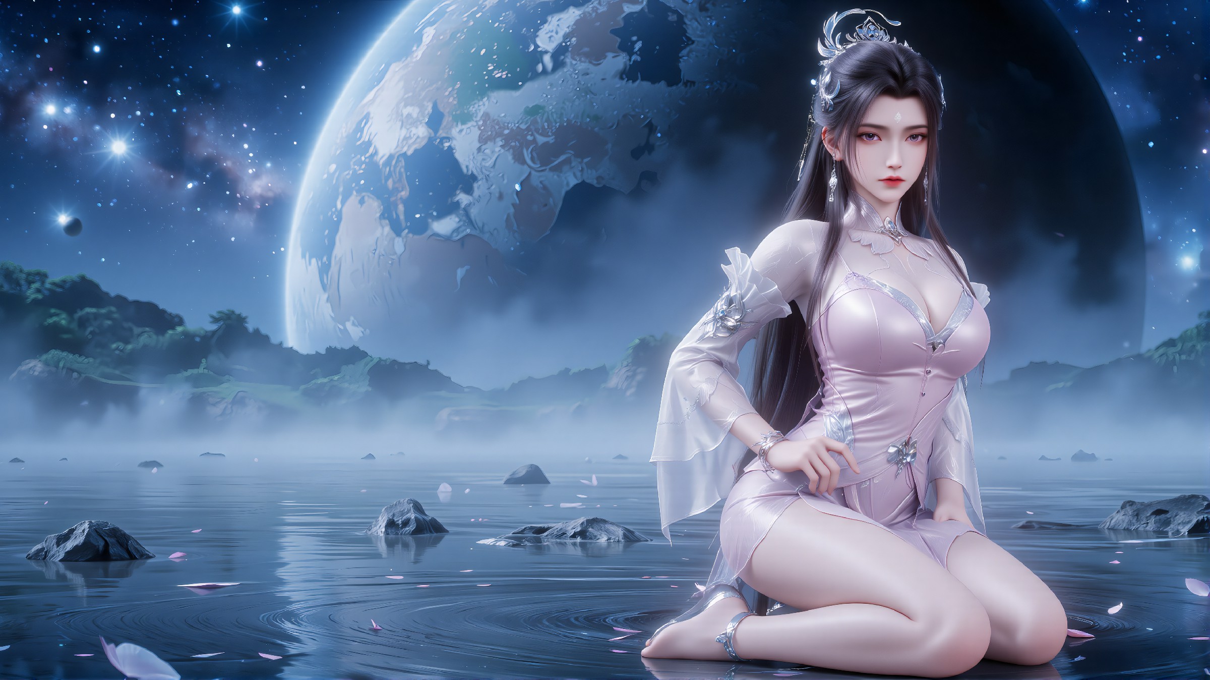 梦幻星球下的古风仙子