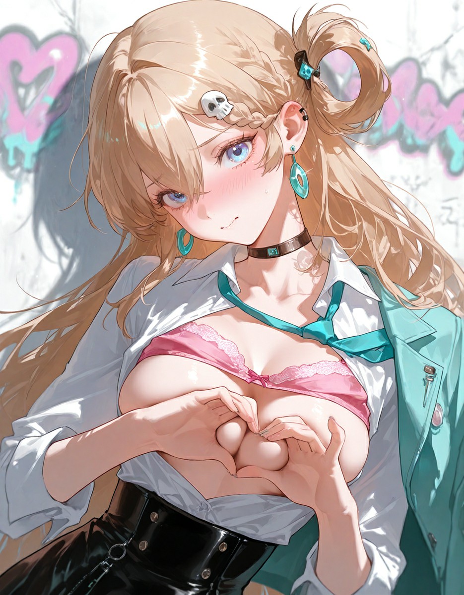 街头甜酷辣妹花式比心 撩人氛围感拉满