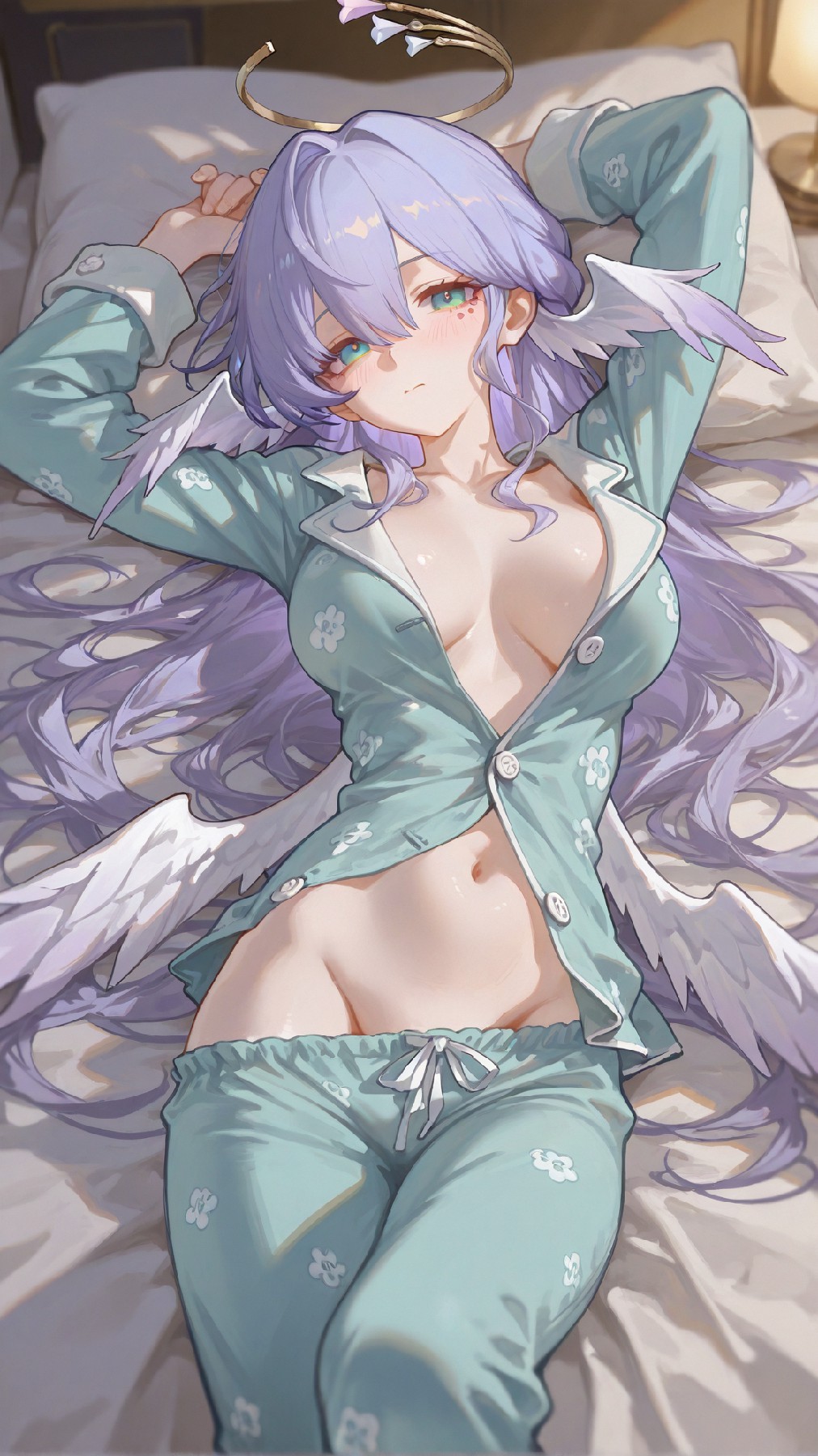 梦幻天使风睡衣美少女插画