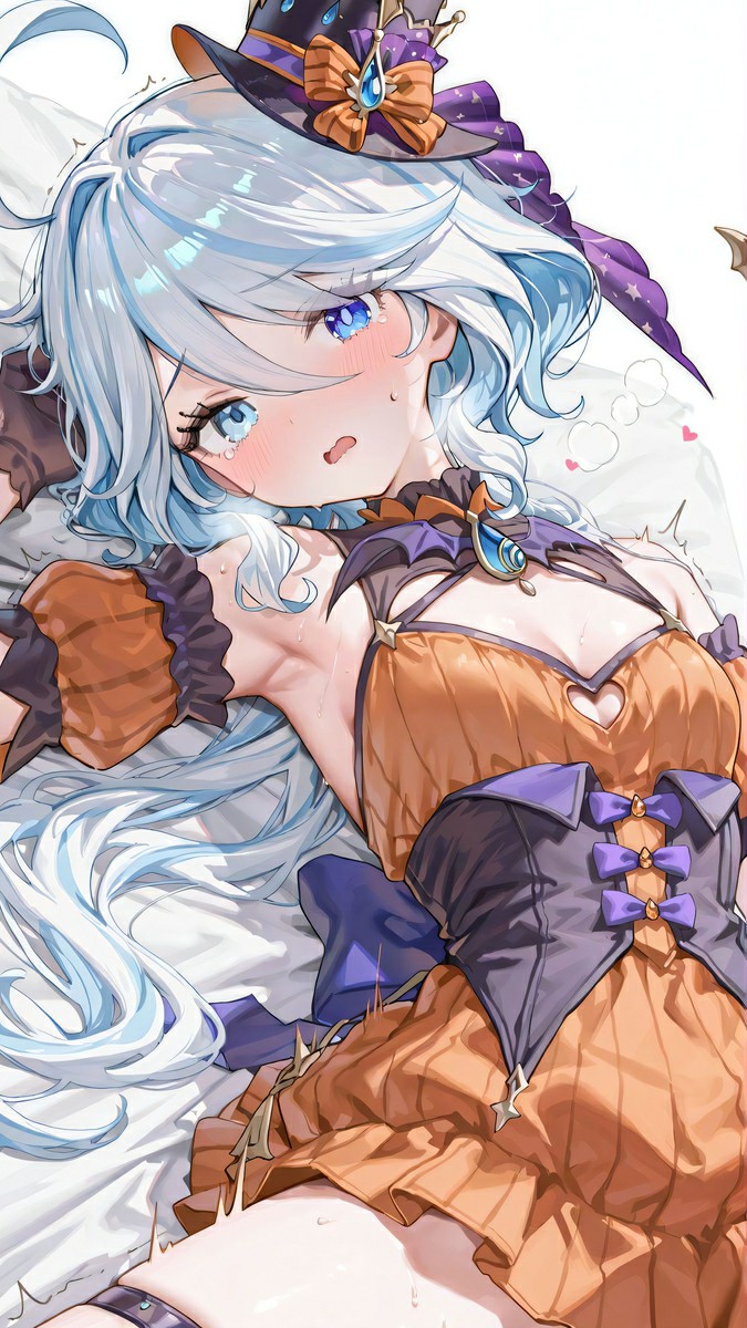 梦幻蓝发魔法少女的惬意瞬间