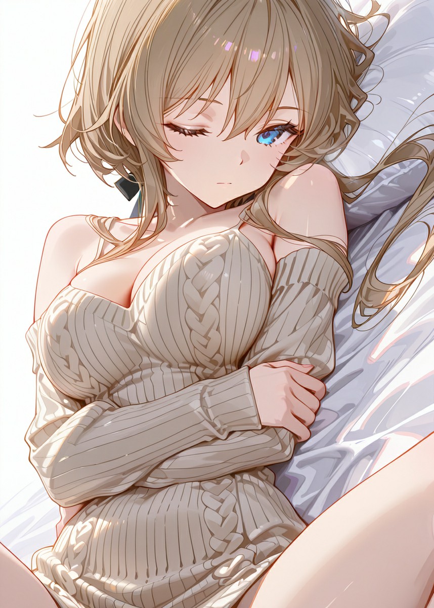 针织裙少女的慵懒温柔氛围感拉满